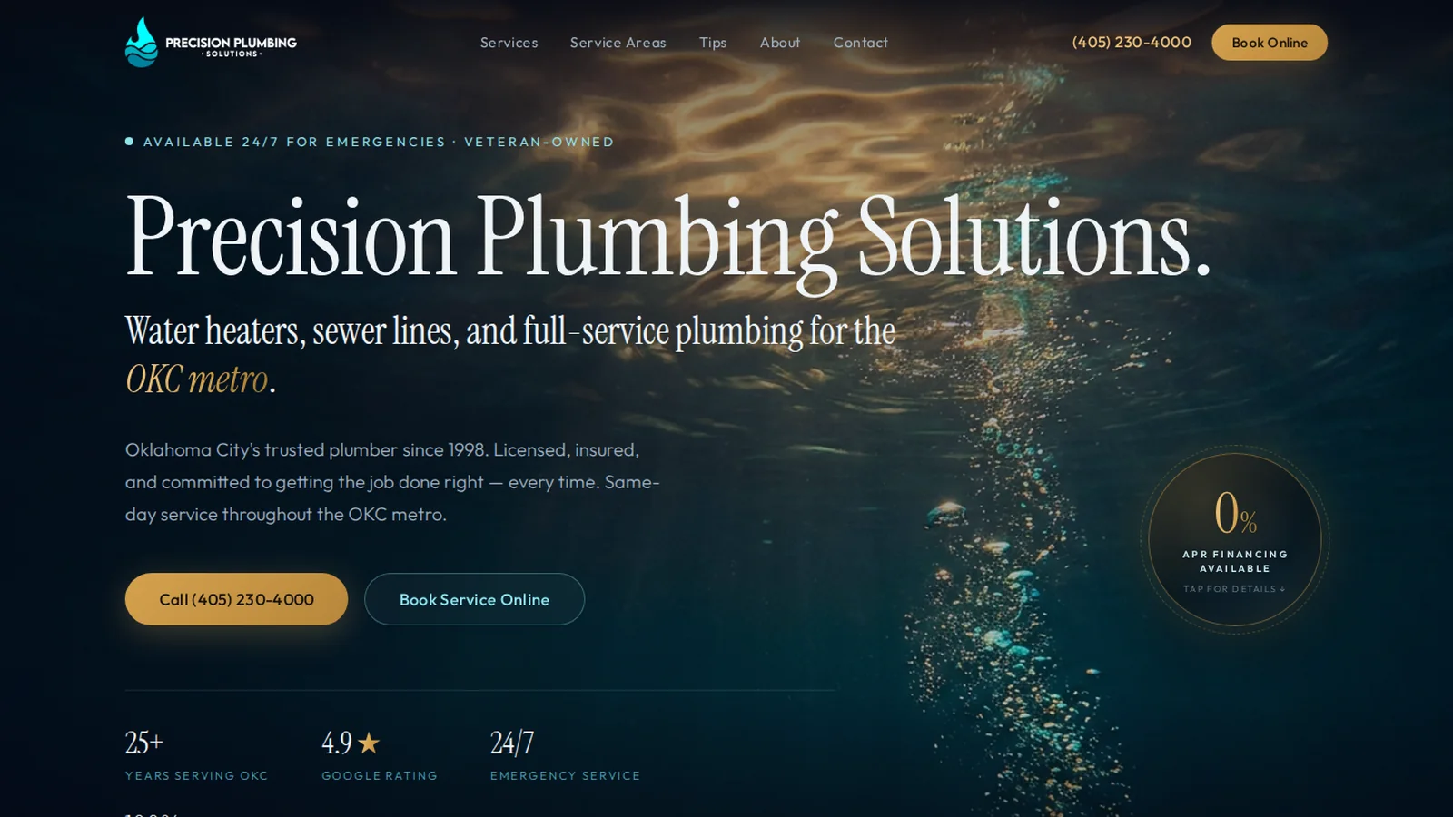 Precision Plumbing Solutions website
